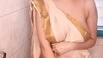 Desi Super Bhabhi set Saree see her nips