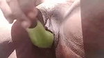 Horny Babe Masturbating With Big Brinjal