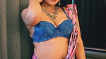 Sexy Anjali Gaud Hot Pink Saree Strip