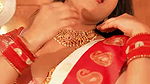 Sexy Anjali Gaud Hot Red Saree Strip To Full Nude