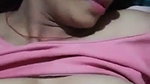 Horny girl pressing boobs hard