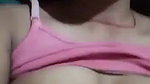 Horny girl pressing boobs hard