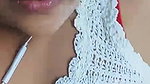 Cute girl in chamet shwo her pussy