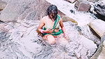 Silk aunt in the fresh air Sex in the waterfall of Telugu Dirty conversations.