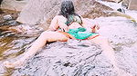 Silk aunt in the fresh air Sex in the waterfall of Telugu Dirty conversations.