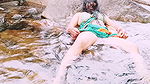 Silk aunt in the fresh air Sex in the waterfall of Telugu Dirty conversations.