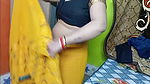 Indian Beautiful Bhabhi in Yellow Color Sari