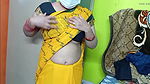 Indian Beautiful Bhabhi in Yellow Color Sari