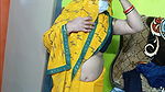 Beautiful bhabhi wearing yellow sari