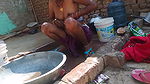 Desi bhabhi bathing and washing the