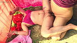 Hot Village indian aunty In Red bra panty fucked Outdoor by his step son hindi sex video