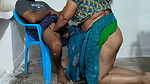 Aunty was cleaning the dishes in the kitchen wearing a saree and I went behind her and tied her up and had sex with her