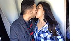 british indian couple passionate kissing