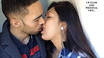 british indian couple passionate kissing