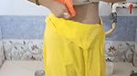 AAHANA ! SEXY BATHING AND CHUT OR GAND CHUDAI. Yellow Petticoat