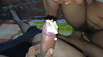 beautiful indian bhabhi got hardcore fucked by the neighbor on the terrace at night, sucked his cock and creampie in pussy part