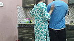 Beautiful Indian Step Mom Pussy and Ass Fucked Hard by Step Son while he is in kitchen Hindi
