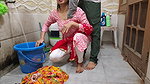 Bhabhi Fucked While Washing Clothes in the Bathroom Risky Outdoor