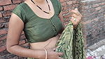 Bhabhi was taking off her clothes on the roof, I took her inside the house, made her a mare and fucked her