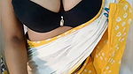 Desi bengali shruti bhabhi teasing with her big natural tits in yellow saree