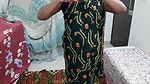 Desi Sexy Hot Cute Indian Bhabhi Wearing Dark Green Saree