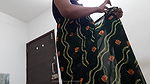 Desi Sexy Hot Cute Indian Bhabhi Wearing Dark Green Saree