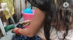 Indian house wife showing nude bathing