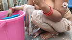 Indian house wife showing nude bathing