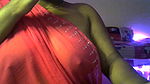 Desi sexy bhabhi took off her bra and wore saree and showed off her boobs with fun