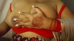 Desi hot red bra girl has fun by showing her boobs