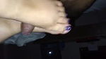 wife giving hubby a foot job