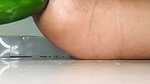 I fucked my ass with cucumber and later I cum in my cock