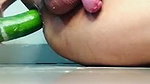 I fuck my ass wih cucumber, But my asshole is so small this cucumber hurts in it