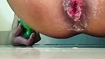 I fuck my ass wih cucumber, But my asshole is so small this cucumber hurts in it
