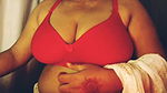 Hot Girl Open Red Bra Nude Sexy Boobs Press