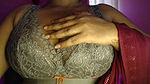 Hot sexy desi girl opened her bra clothes and pressed her boobs vigorously and became half naked