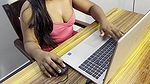 Kerala big boobs girl showing boobs while online work