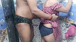 Hot Indian Desi Bhabhi Aishwarya giving handjob. He cum on her panties