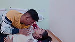 Hot desi indian couple chocolate sex cum shot in mouth kiss