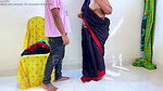 When Telugu Aunty wearing saree without blouse went to the shop to buy bra, Shopkeeper Fucks her while She Trial The Bra – Cum