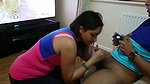 indian wife gives blowjob while husband play ps4
