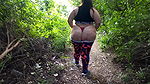 sexy walk with chubby girl in the forest