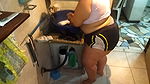 my sister-in-law’s chubby excites me when she goes to wash her clothes