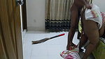Indian sexy grandma gets rough fucked by grandson while cleaning her house