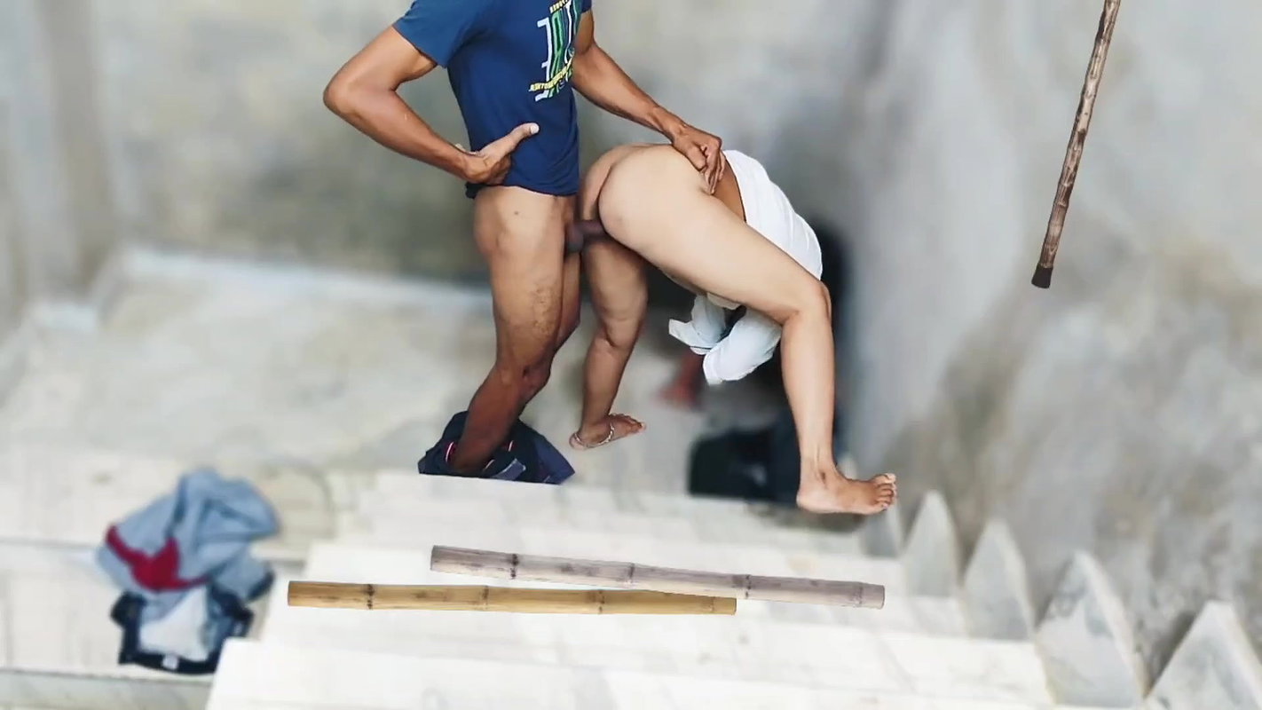 Indian college girl sex with her Classmate on Ladder full hindi sex , college couple hindi audio