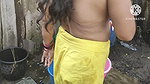 Indian bhabhi bathing outside hot