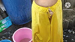 Indian bhabhi bathing outside hot