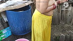 Indian bhabhi bathing outside hot