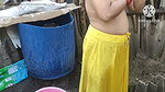 Indian bhabhi bathing outside hot