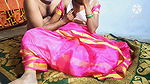 In pink color saree Indian village bhabhi fuking